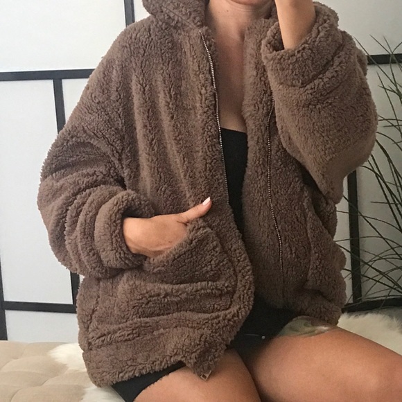 LAST 1️⃣ REAL TALK Faux Fur Teddy Zip Up Jacket - Picture 5 of 8